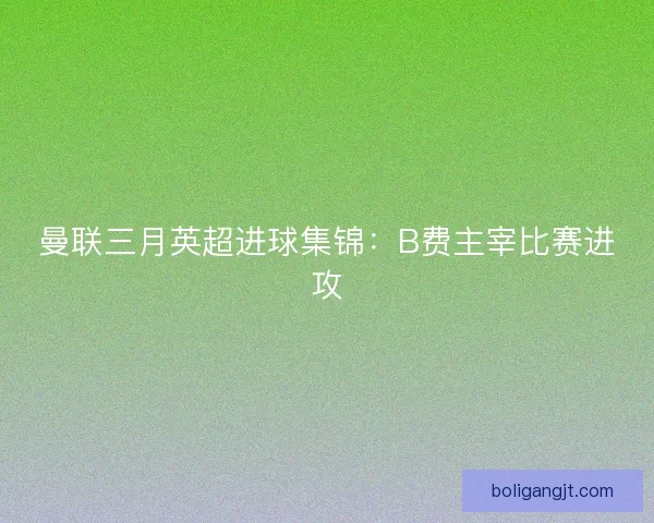 曼联三月英超进球集锦：B费主宰比赛进攻